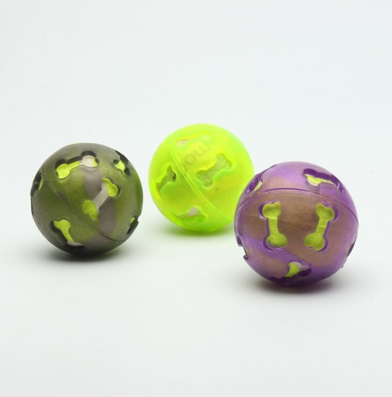 Cute Bone Hollow Plastic Balls With Toys Inside 53g BSCI Certification