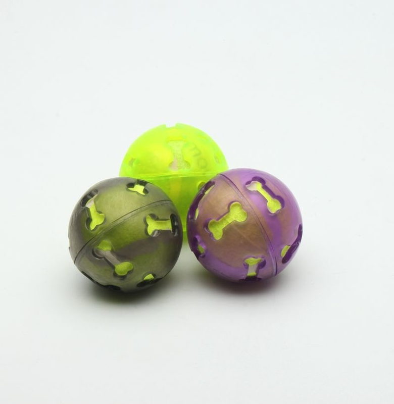 Cute Bone Hollow Plastic Balls With Toys Inside 53g BSCI Certification