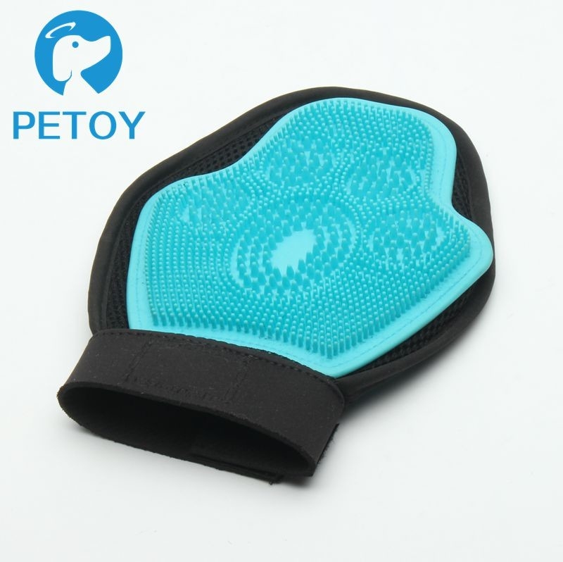 Pet grooming cleaning bath Hair Remover gloves with Soft Rubber Tips