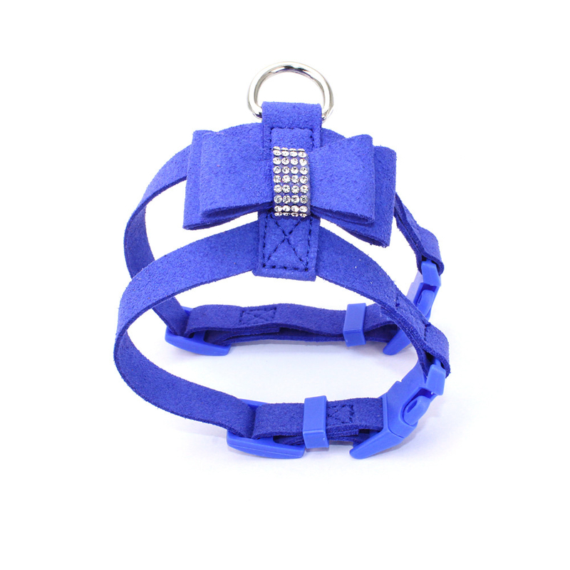 Bowknot Soft Dog Vest Dog Collars And Leashes With Rhinestone Easy To Use