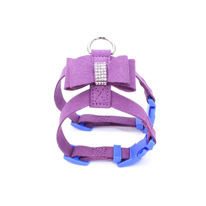 Bowknot Soft Dog Vest Dog Collars And Leashes With Rhinestone Easy To Use